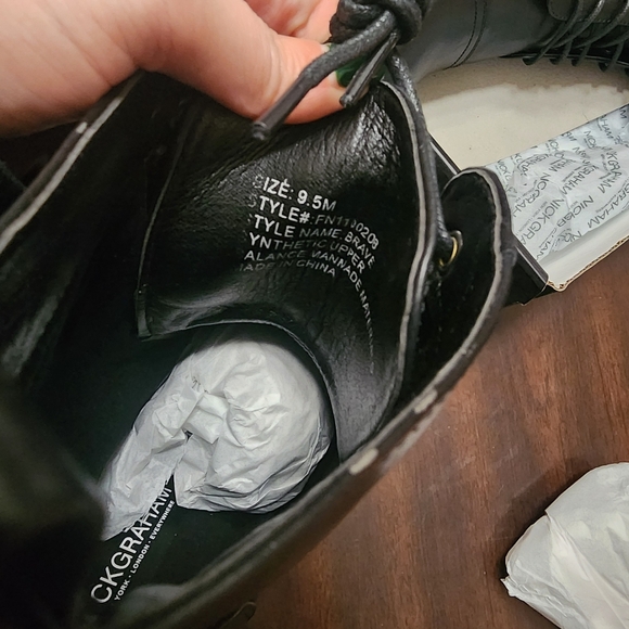 Nick Graham  Black Lace up Boots Men's Size 9.5 - Picture 9 of 9